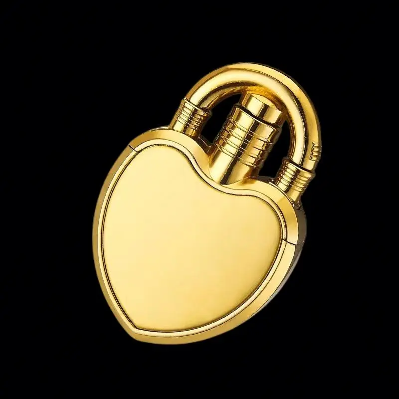 Cute Lighter New Design Creative Heart Shaped Lighter Hot Sale Colorful Windproof Personalized Flame Metal Gas Lovely Red