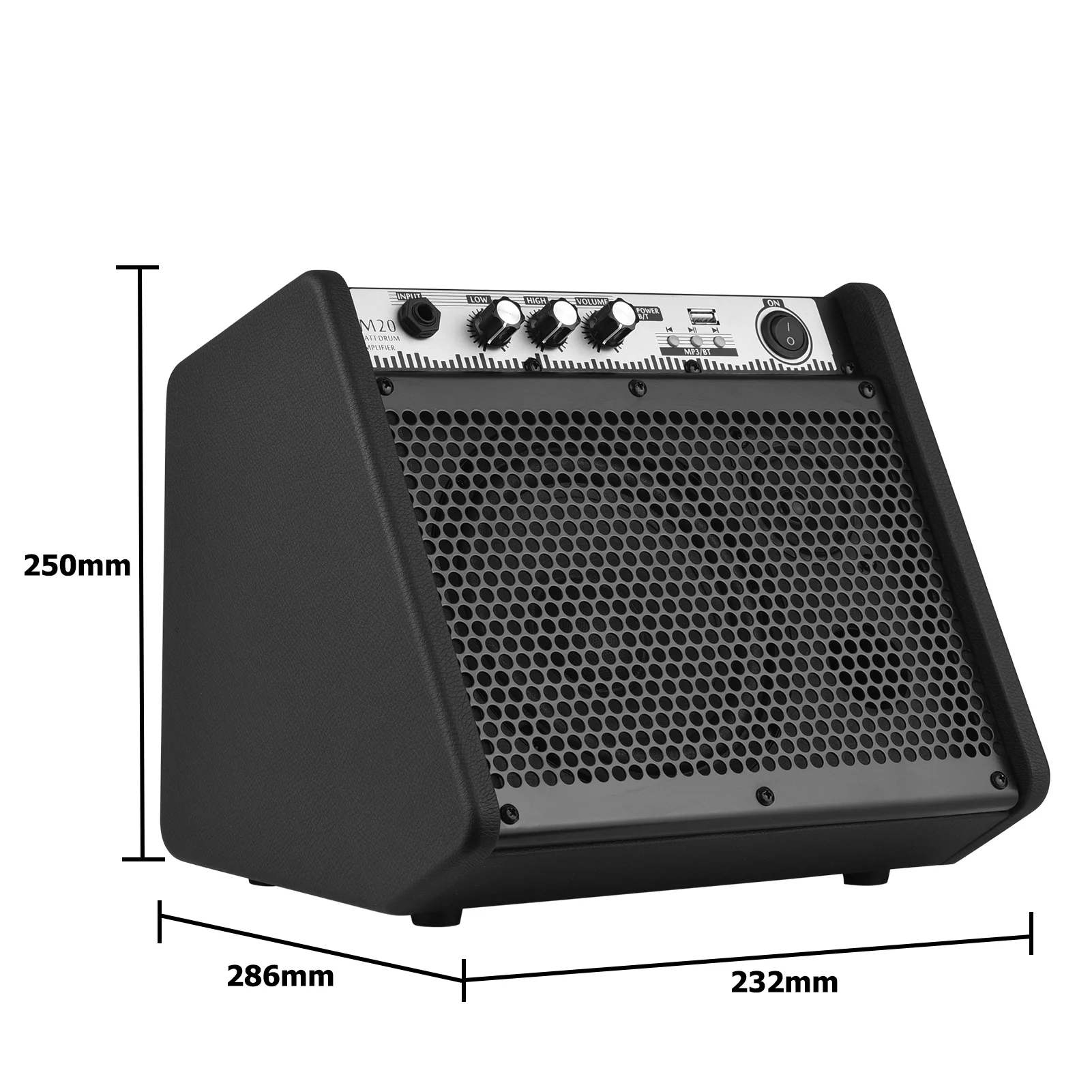 20-watt Drum Amplifier Speaker Practice Wood for Electronic Drum Sets Home Wood Case DM20 Volume Control Electric Drum, Keyboard