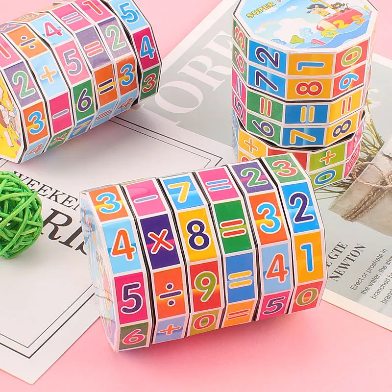2022 New Style Kids Early Educational Toy Plastic Cylinder Digital Cube Puzzle Toy Kids Early Math Learning Toy