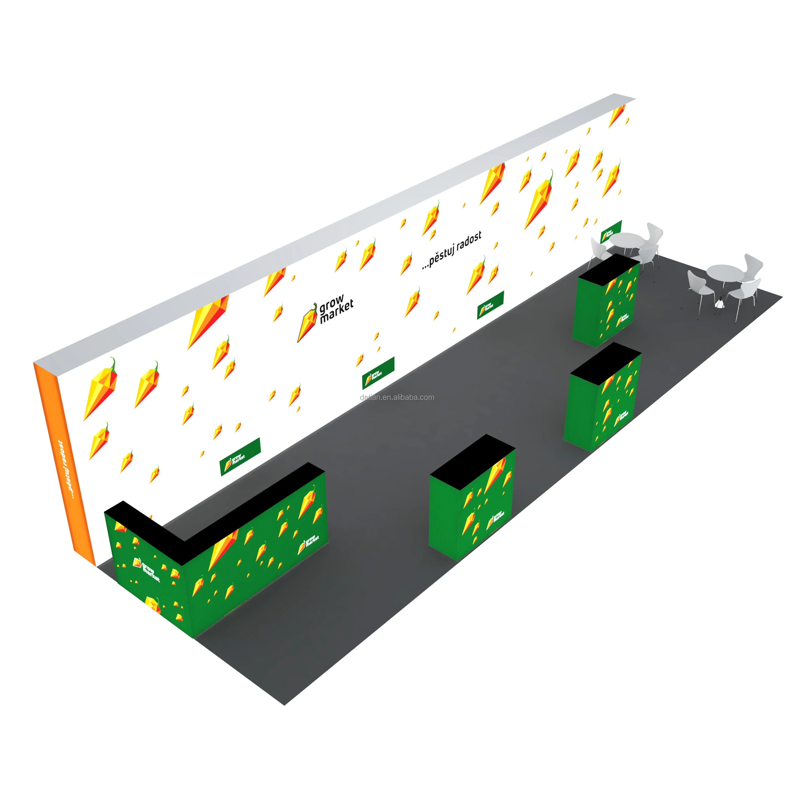 Hot Sale Durable Easy Assembly Custom Printed Portable Exhibition Expo Seg Aluminum Frame Backlit Trade Show Booth Display