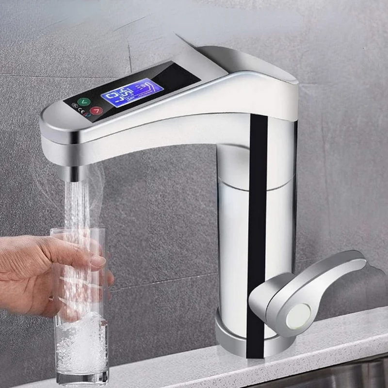 LED Digital Display Electric Faucet Instant Tap Hot Water Heater Intelligent Automatic Tankless Heating Kitchen Faucet