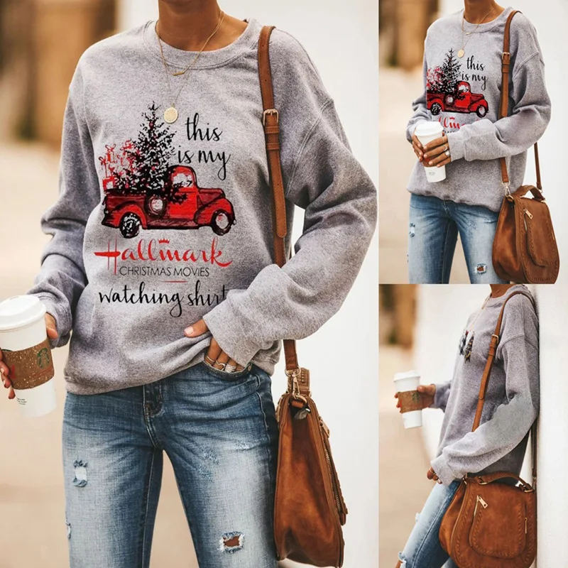 2021 Winter Clothes Ladies Crew Neck Pullover Knit Jumper Christmas Sweater