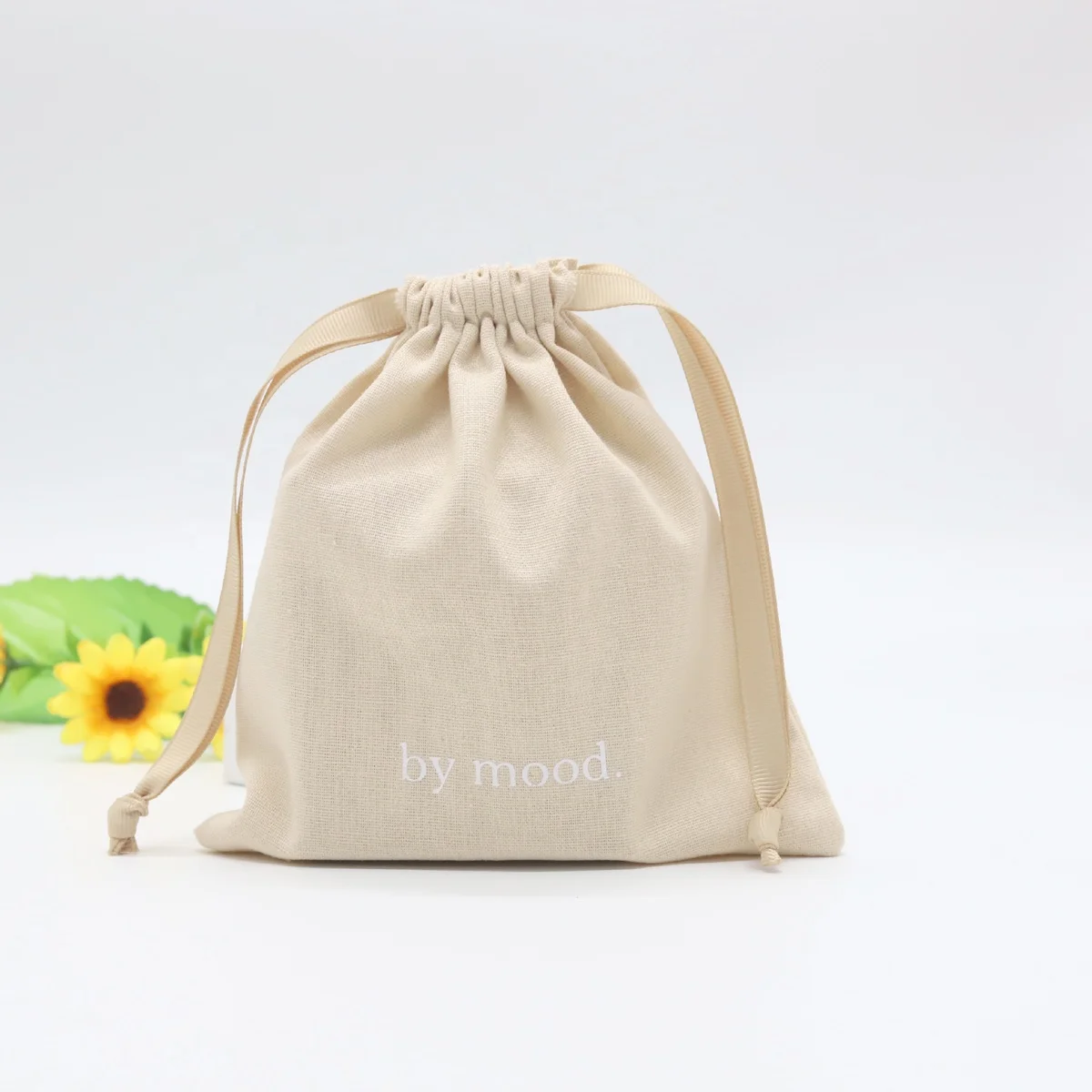 
Eco-Friendly Small Tea Coffee Bag Cotton Linen Gift Bag Pouch Drawstring Christmas Food Gift Pouches 