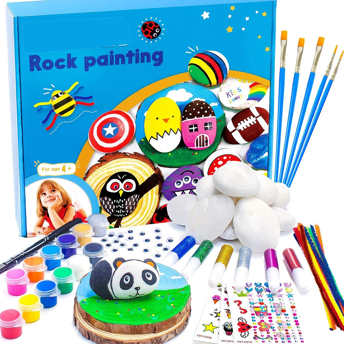 Rock painting kit Excellent Arts and Handicraft Gift For Children Perfect For schools Family Activities