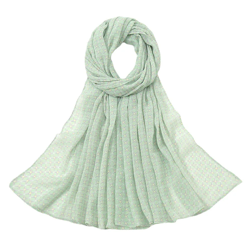 2022 Women Chiffon Shawls Female Pareo Beach Towels Summer Autumn Printed Dots Fashion Muslim Hijab Silk Wrap Cape Scarves