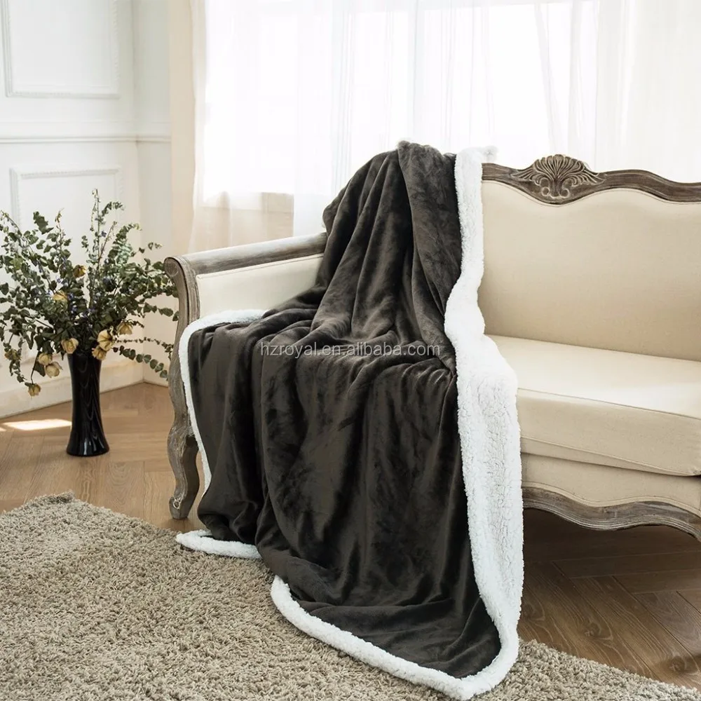 perrserker plush throw blanket 100% polyester flannel sherpa fleece blanket in cheap price