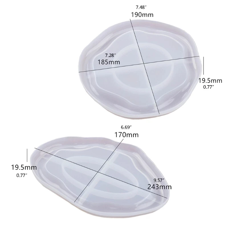 DIY Tray Crystal Epoxy Resin Mold Irregular Clouds Plate Tea Coaster Jewelry Plate Mirror Silicone Mold Cement Jesmonite Coaster