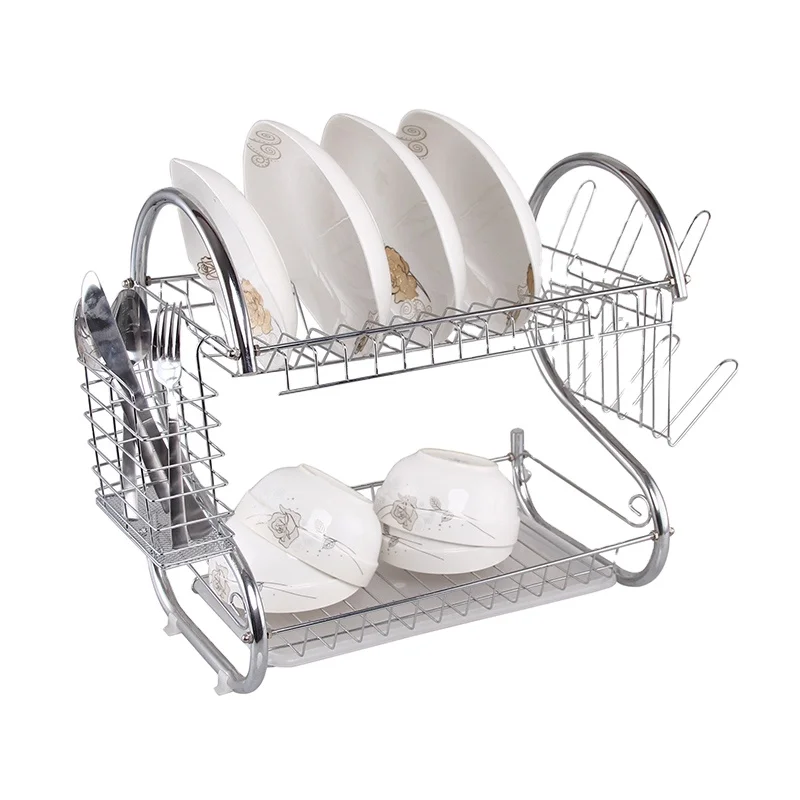 2020 New Products Kitchen Chrome Plated Drying Metal Rack Drainer Dish