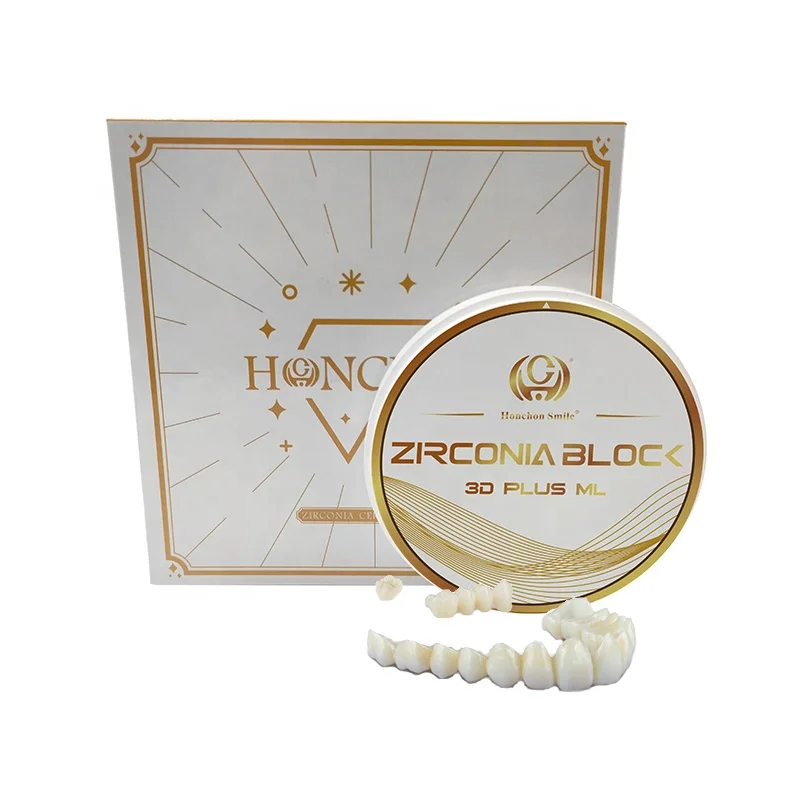 Honchon 3D Plus Multilayer Zirconia Dental Block Crowns Implant Tooth Material Item Disc Zircon Block Lab Dental Cad Cam