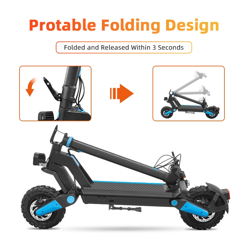 Dual charge ports off road powerful scooter with atmospheric lights off-road motorized scooter