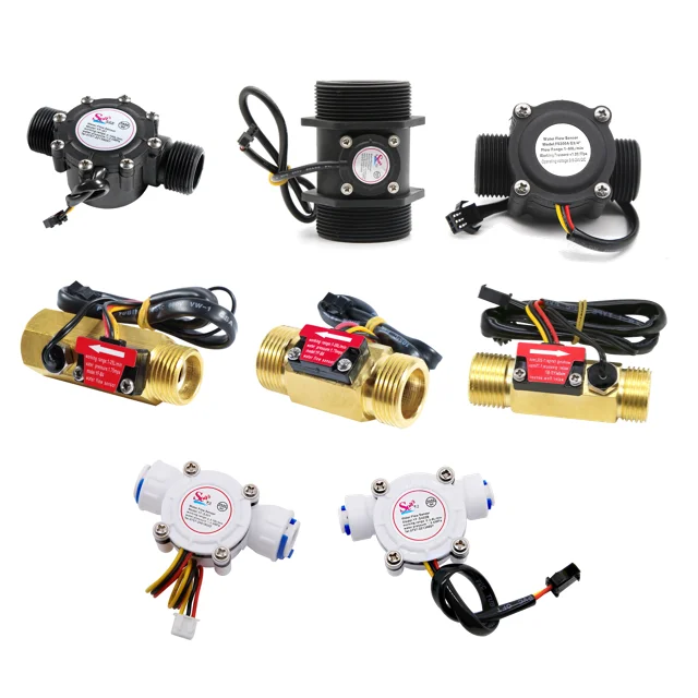 DN15-80 Water Flow Sensor Brass/Nylon/304 SUS For Battery Powered Display Monitor Flowmeter 1.8-5.5VDC Hall Sensor Pulse Output