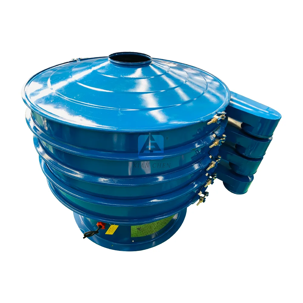 Double Deck Rotary Grain Vibrating Screen Machine New Industrial Food Vanadium Titanium Alloy Sieve Steel Construction Motor