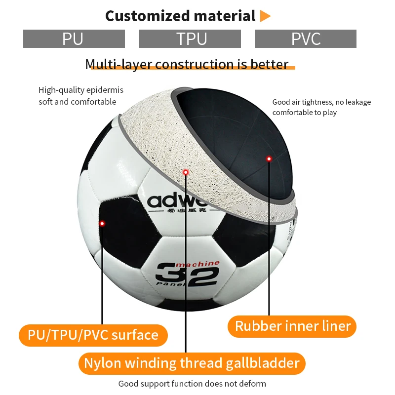 High Quality TPU Leather Football Factory Wholesale Custom Logo Printing Official Size 5 Professional Soccer Ball for Training