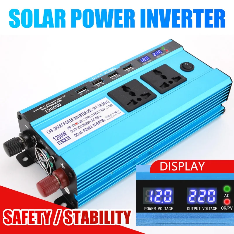 Factory hotsale popular power inverter 2200W with input 12V 24V to output 220VAC inverter for home and outdoor