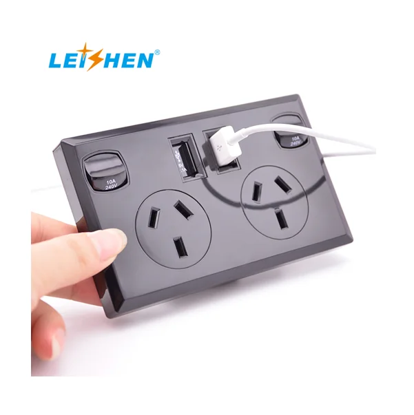  Утвержденны SAA 10A дома GPO жилые электрические розетки 2.1A Dual USB 2 Gang Австралия Power Point