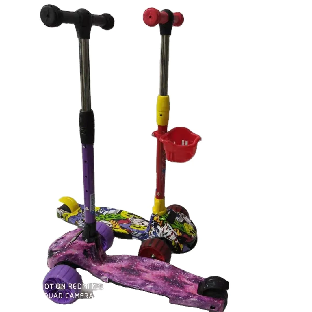 Foldable Kick Scooters for Kids S3 - 4 Adjustable Height Glider Ride 3 Wheel Kick Scooters