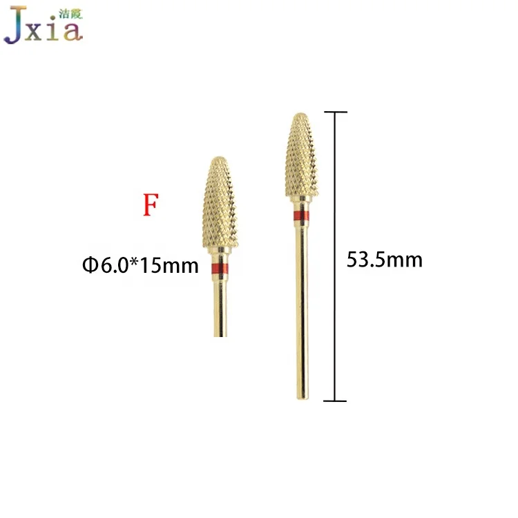High Quality Gold Carbide Tungsten Fine Grit Manicure Cuticle Removal Nail Drill Bits