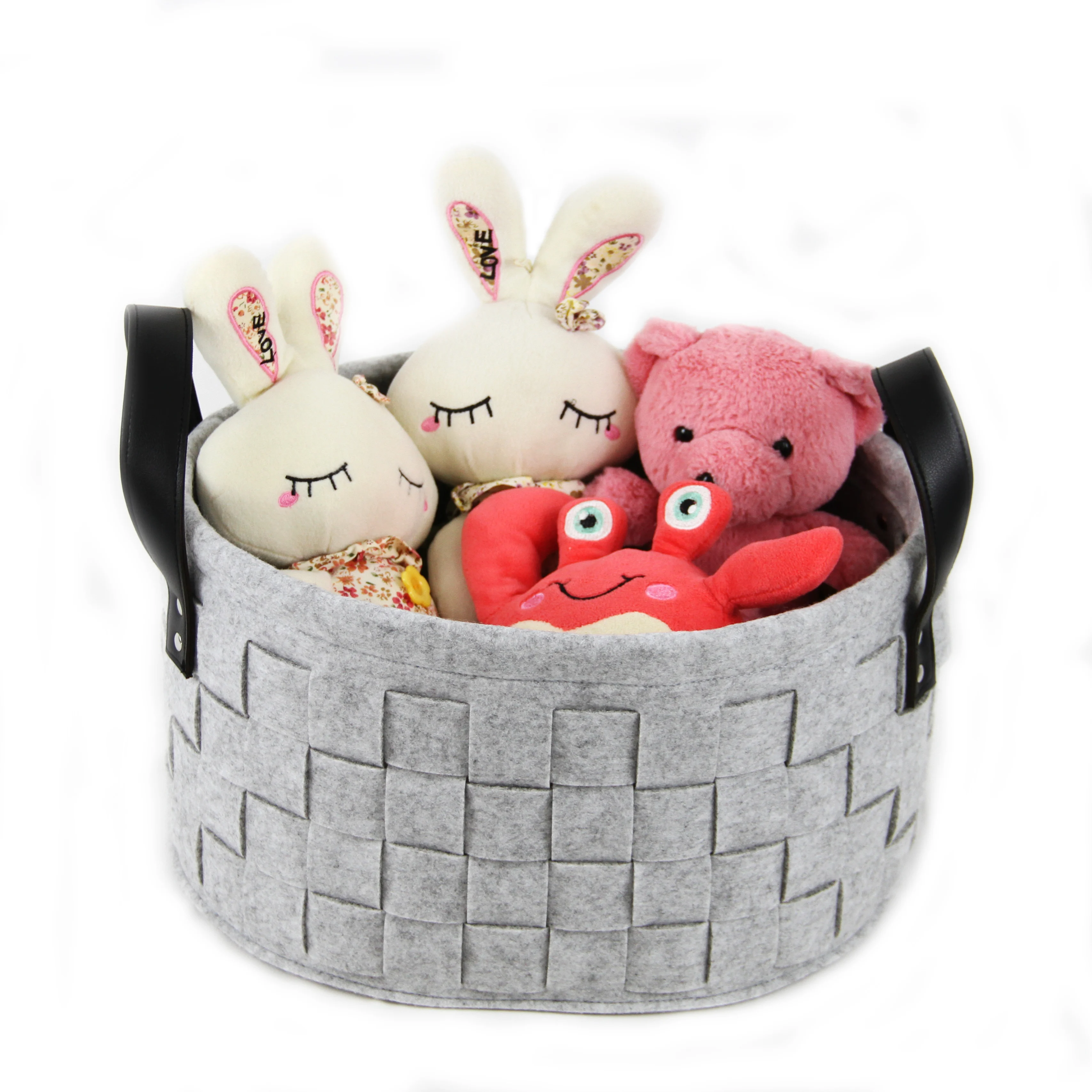 Household Felt Rectangular Storage Basket Toy Baskets Large Organizer for Table Books Clothes Nursery Toys, Felt F