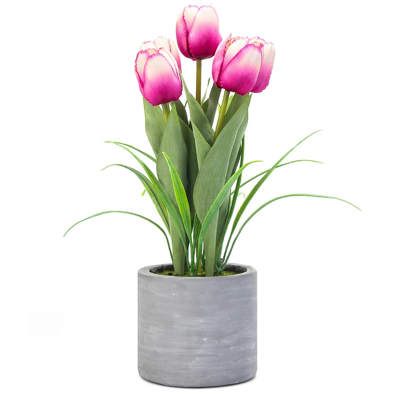 Для дома, гостиной, свадебное украшение, высота 12,6 дюйма, искусственные цветы тюльпана, декоративные цветы