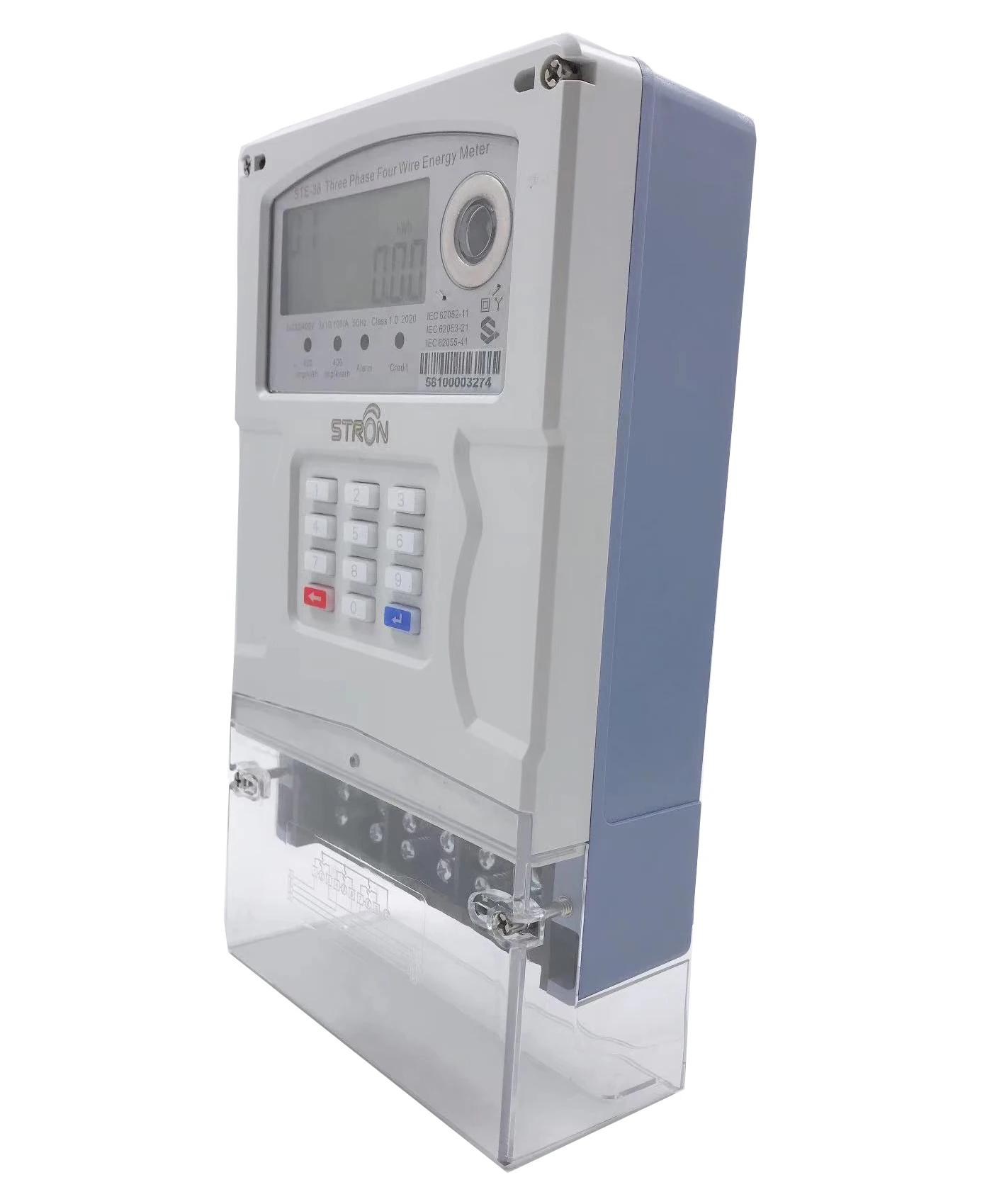 Smart Measuring Device STS Standard IP54 Prepaid Keypad Three Phase Energy Meter