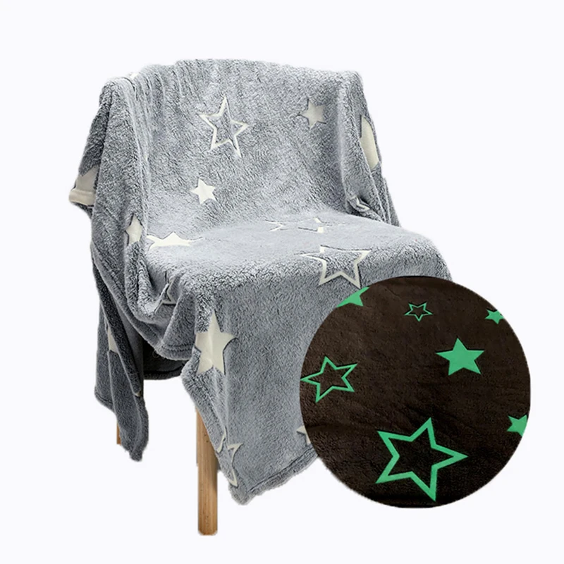 New Trend Eco- friendly Glow In The Dark Throw Blanket For Kids With Favorable Price
