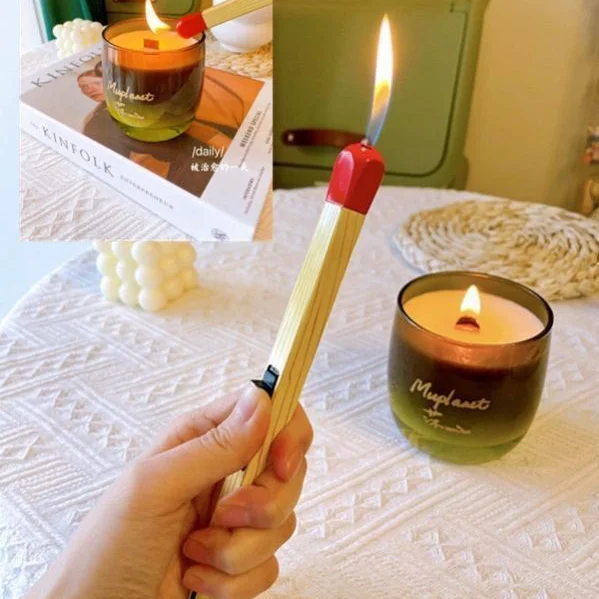 DEBANG open flame lighter match shape butane refillable luminous creative torch lighter