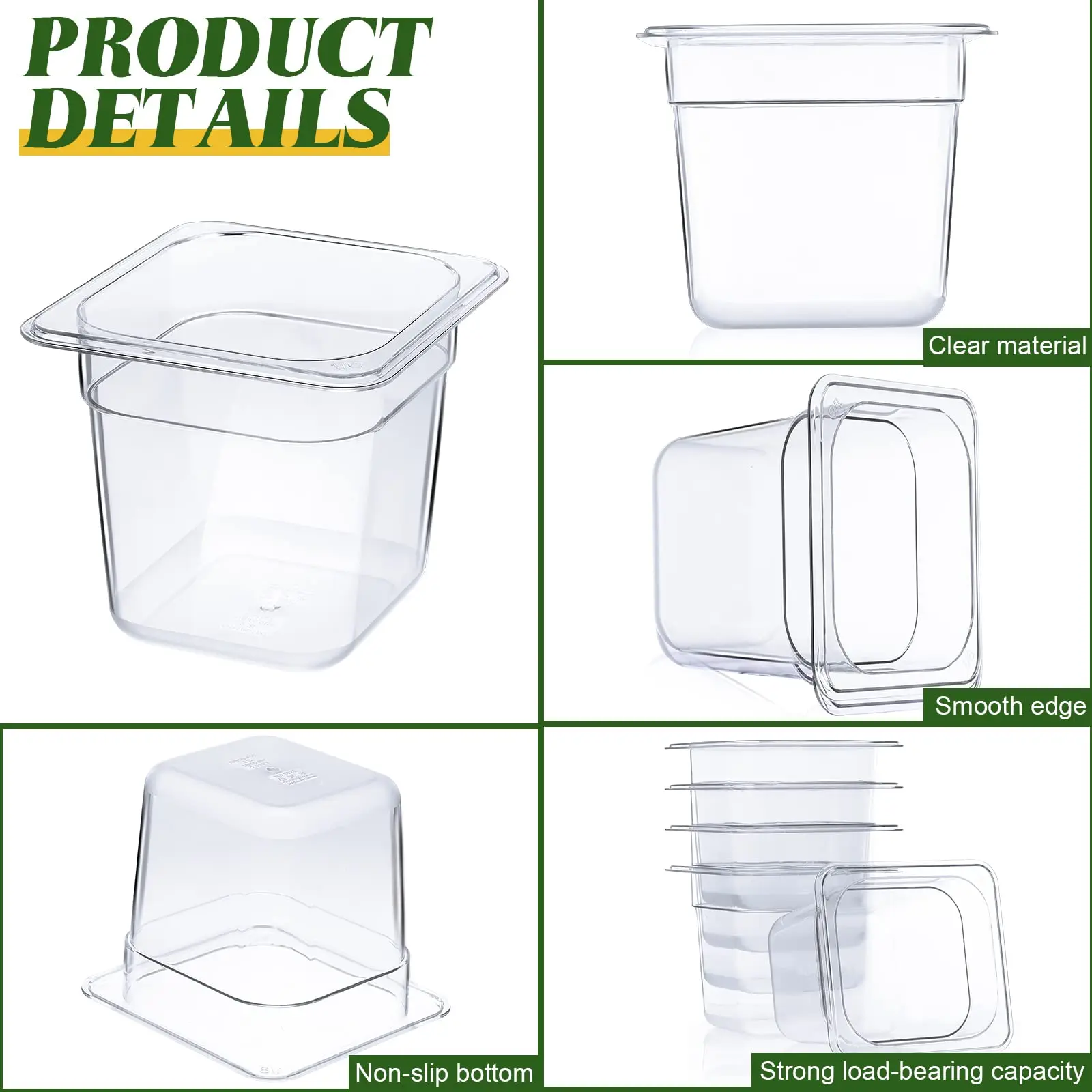 Factory Prices Restaurant Commercial Kitchen Polycarbonate GN Pan Plastic Dish Pans Food Pan For Hotel Restaurant