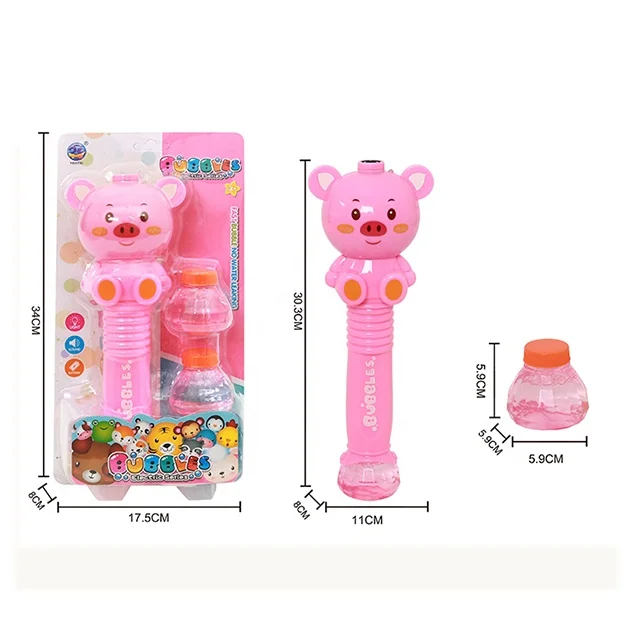 Hot selling cartoon bubble kids toys interesting  bubble gun machine with music and light