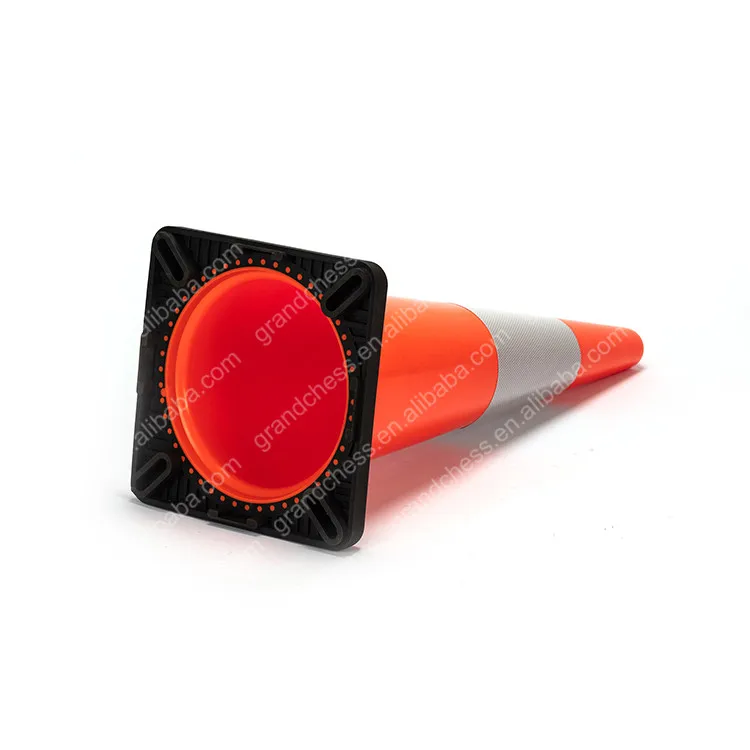 
36 inch 900mm High Fluorescent Orange Black Base PVC Road Traffic Cone 