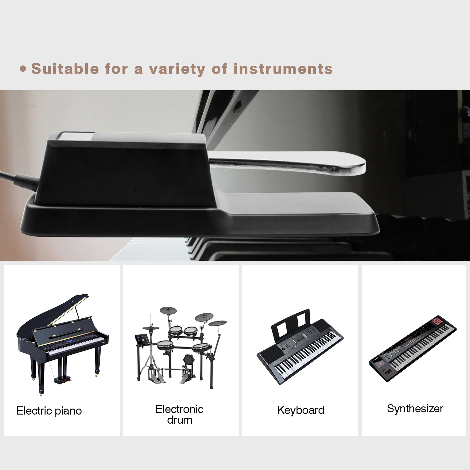 Hot sales Sturdy Durable Polarity Switch Digital Piano Electronic Keyboard MIDI Synthesizer FTB-004 Keyboard Sustain Pedal