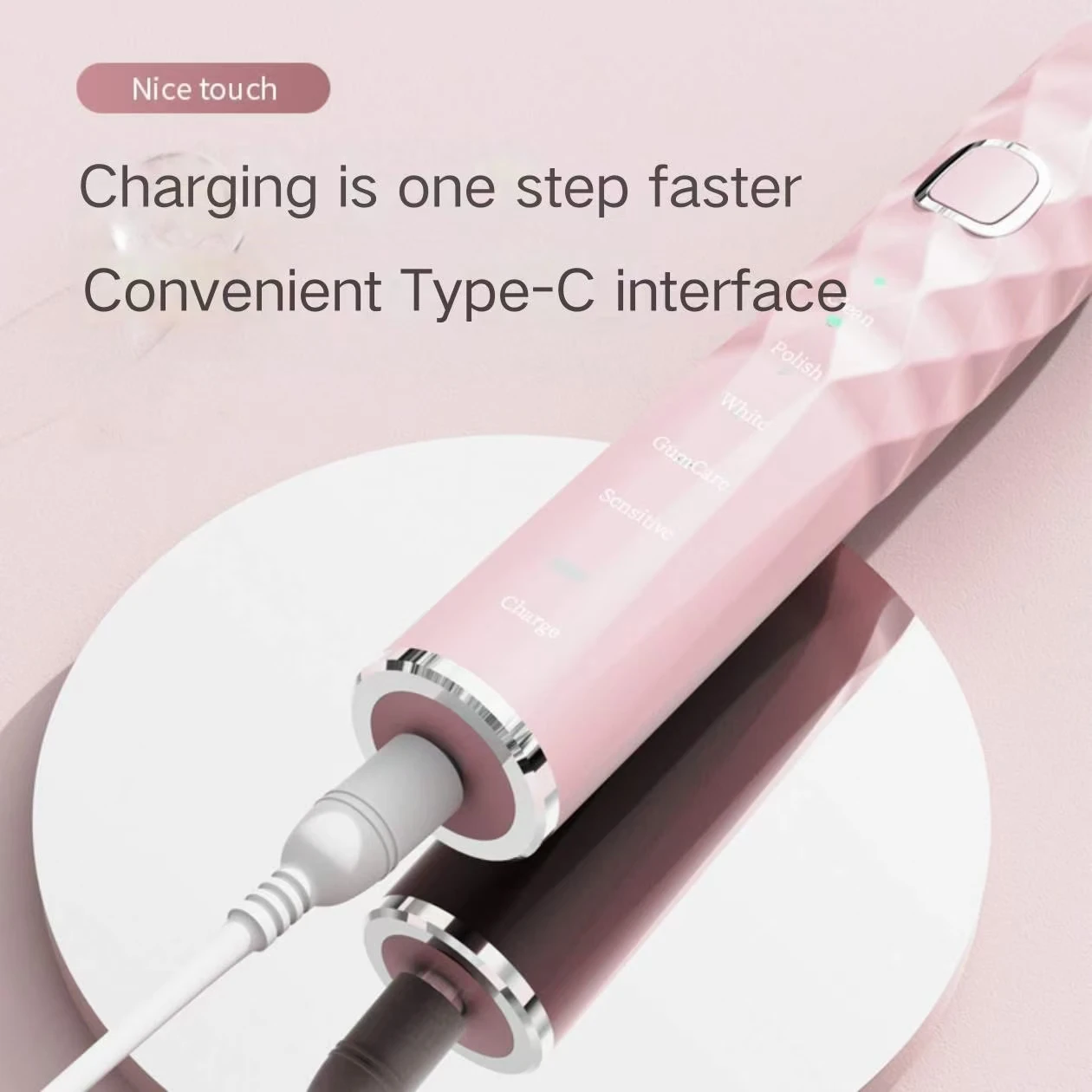 High Quality Smart Sonic 6 Modes Rechargeable Customizable USB Diamond Gradient Optimal Oral Electric Toothbrush