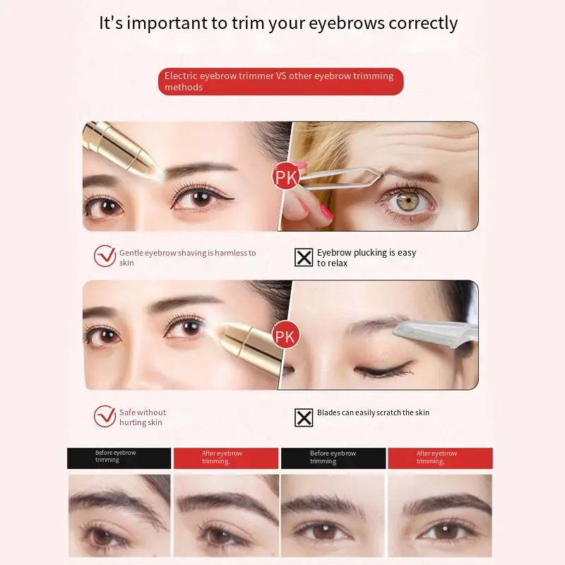 Hair removal pen Mini electric eyebrow trimmer lipstick shape electric eyebrow trimmer razor for women