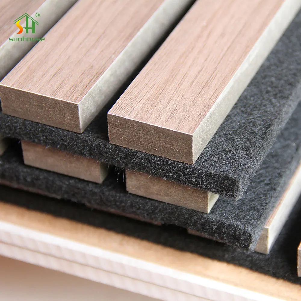 Natural Akupanel Oak Grooved Indoor Wooden Absorbing Soundproof Acoustic Wall Panels