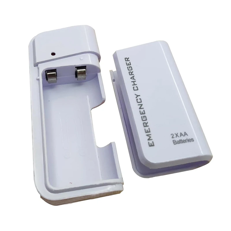 Easy Use With High LED Light For Outdoor Travel Phones MP3 Fans Electronic Devices 2 AA Battery Emergency Power Bank Case