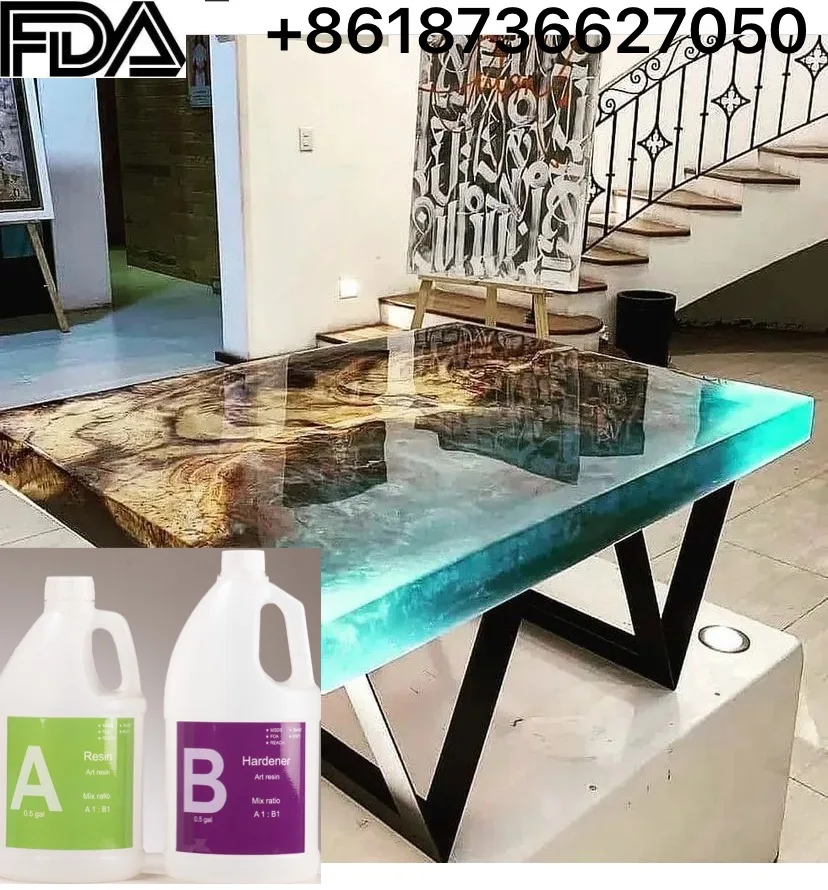 double components transparent and clear epoxy resin hardener for river table and wooden coffee table Hot sale products