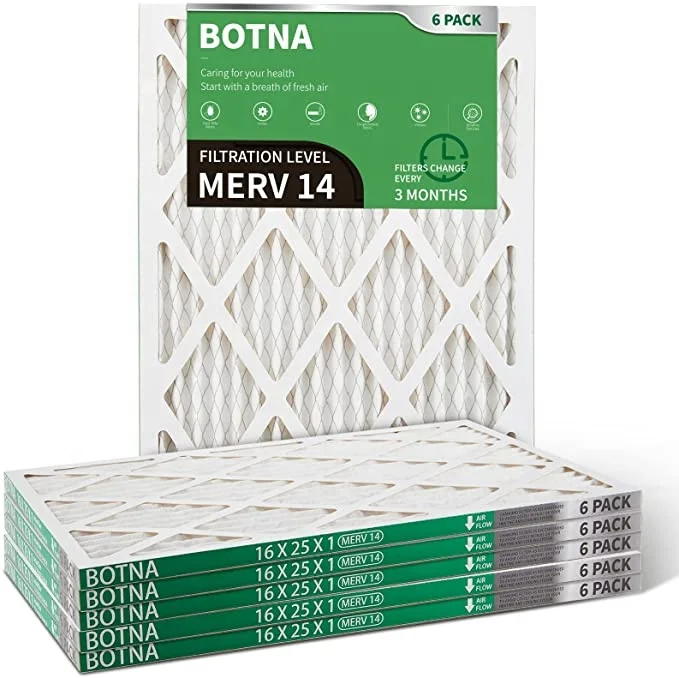 Фильтр воздуха BOTNA 20x20x1 MERV 14 плиссированный фильтр HVAC AC вентилятора коробки