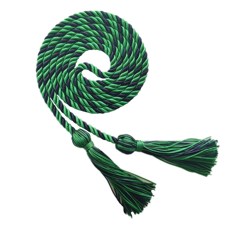 kelly green/dark grey/pearl white  multicolor graduation cords graduation cord graduation honor cords