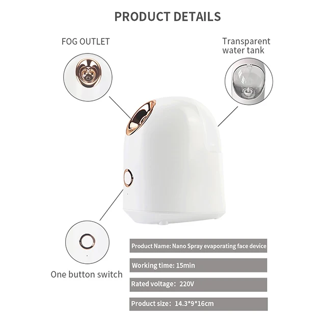 Portable Premium Durable Material 145ml Water Tank New Mist Face Steamer Kit