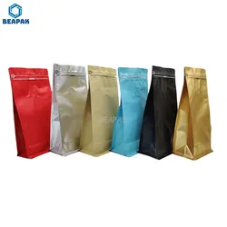 Custom heat sealed coffee bag / Resealale side gusset bags for coffee or tea