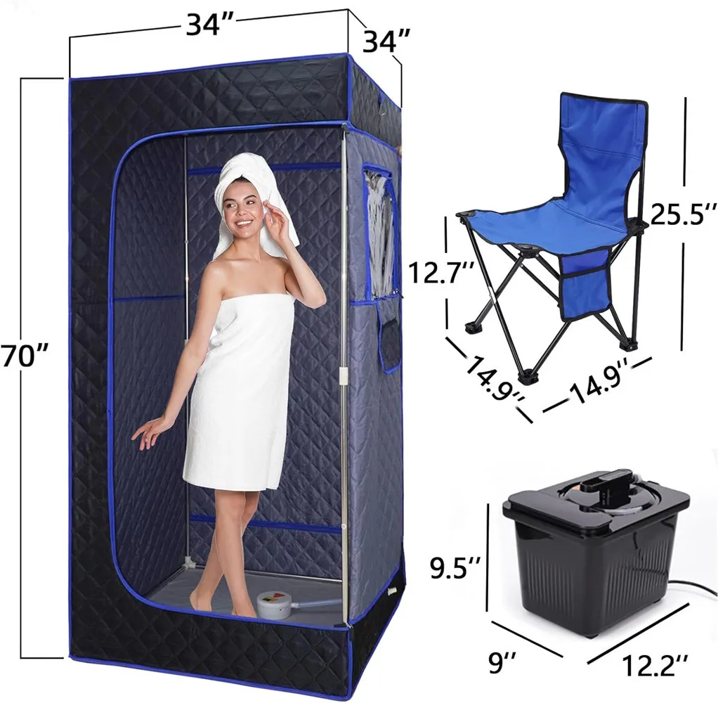 Portable Sauna Tent For Home 1400 Watt Steamer Indoor Sauna Steam Room 4L Remote Control Portable Foldable Sauna Room