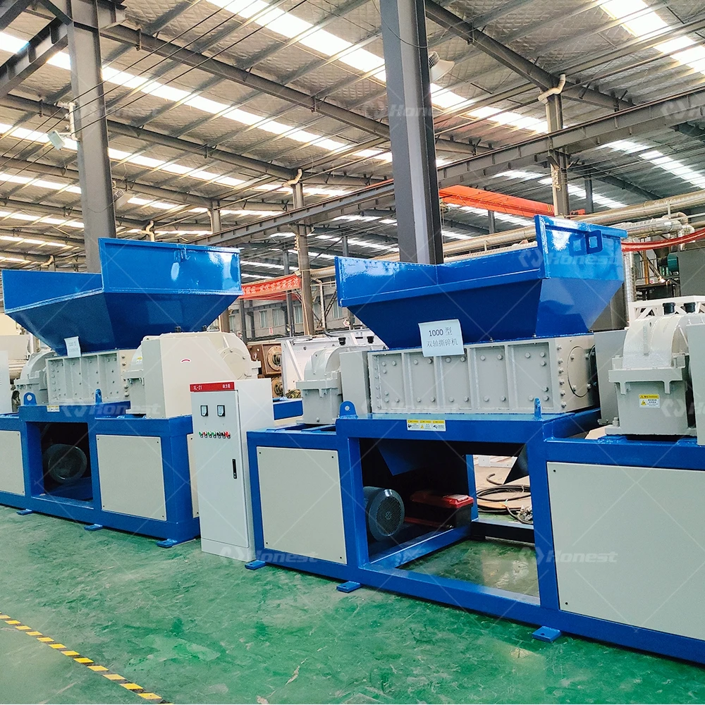 Industrial Shredders solid waste shredding machine metal double shaft shredder with 2 shafts twin shaft automatic shredder