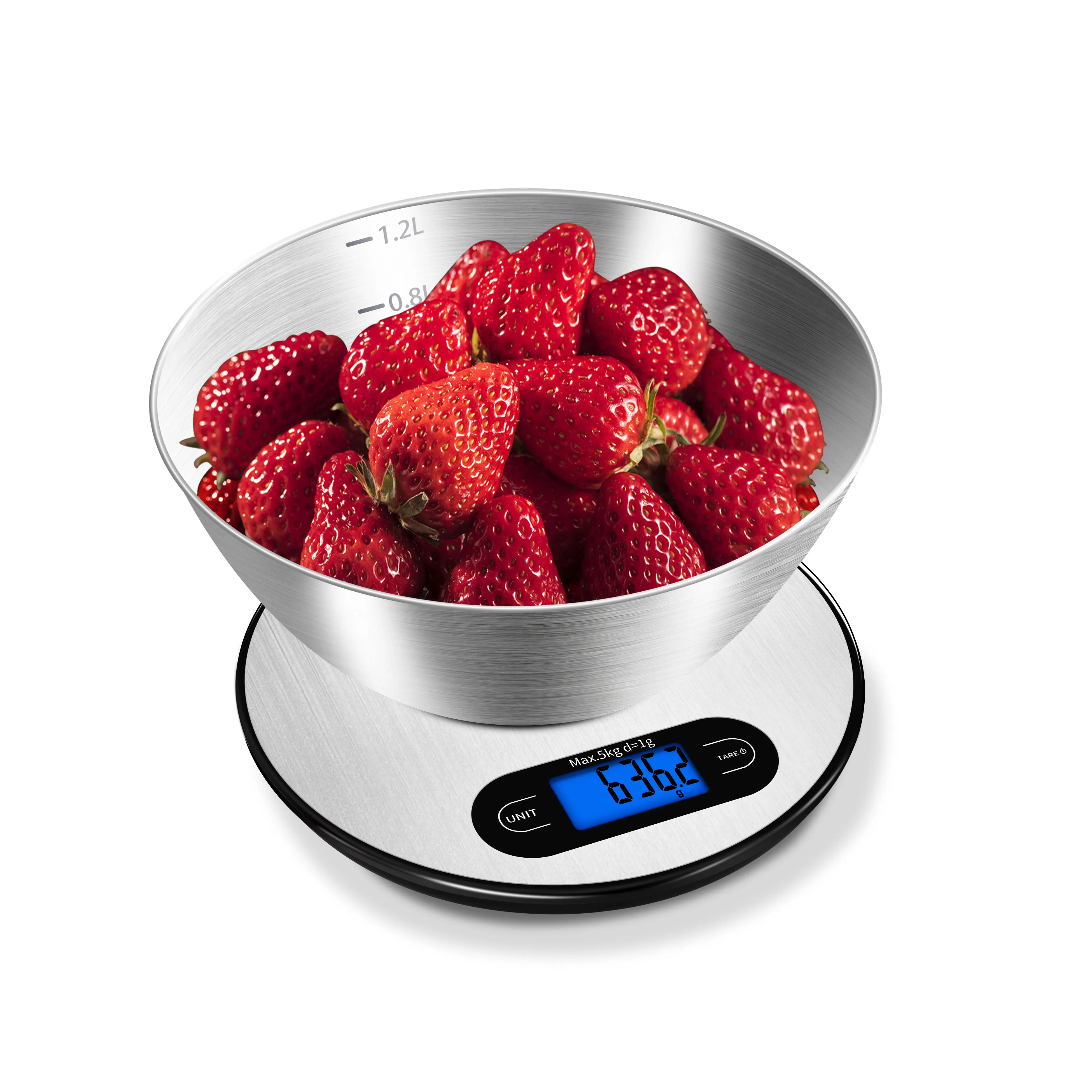 Многофункциональные цифровые тонкие кухонные весы из нержавеющей стали на 5 кг