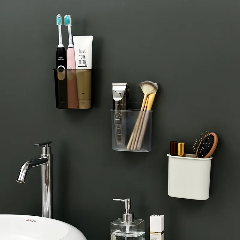 Bathroom wall hanging toothpaste toothbrush storage box Bathroom tape organizer box