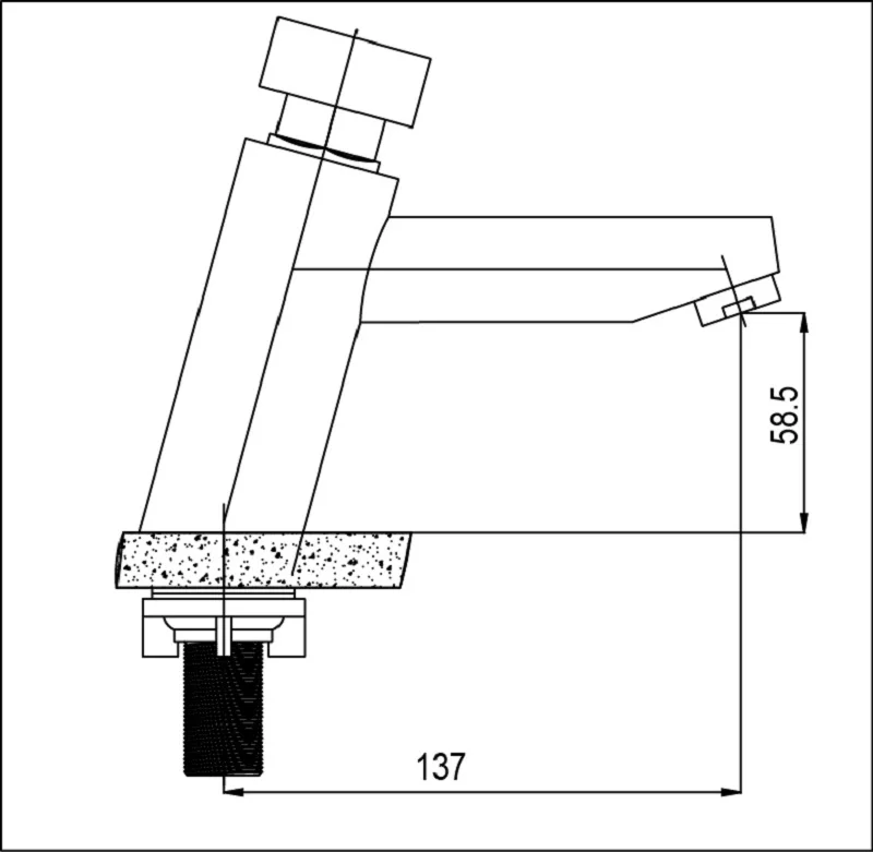 Full Brass Deck Mounted Water Saving Time Delay Self Closing Water Tap for Public Washrooms