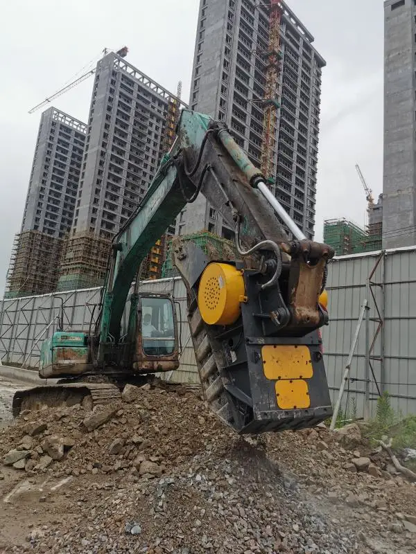 excavator attachments crushing buckets hydraulic crusher bucket
