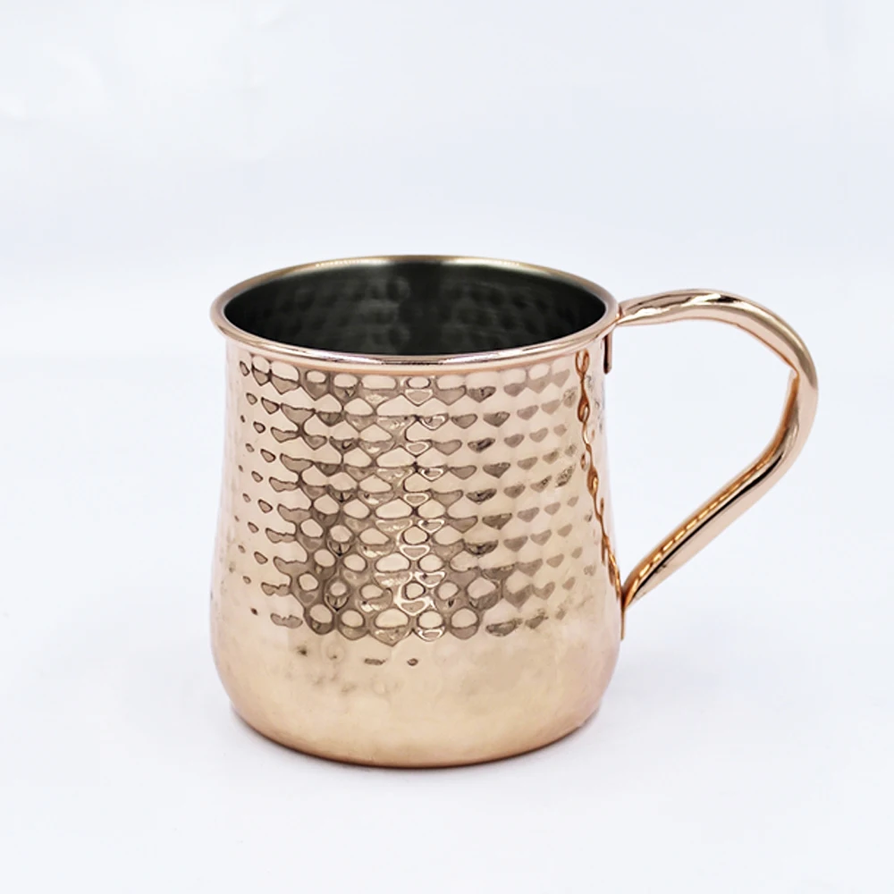 Moscow Mule Mug Hammered Copper Stainless Steel Beer Wine Coffee Drinkware Cup With Handle
