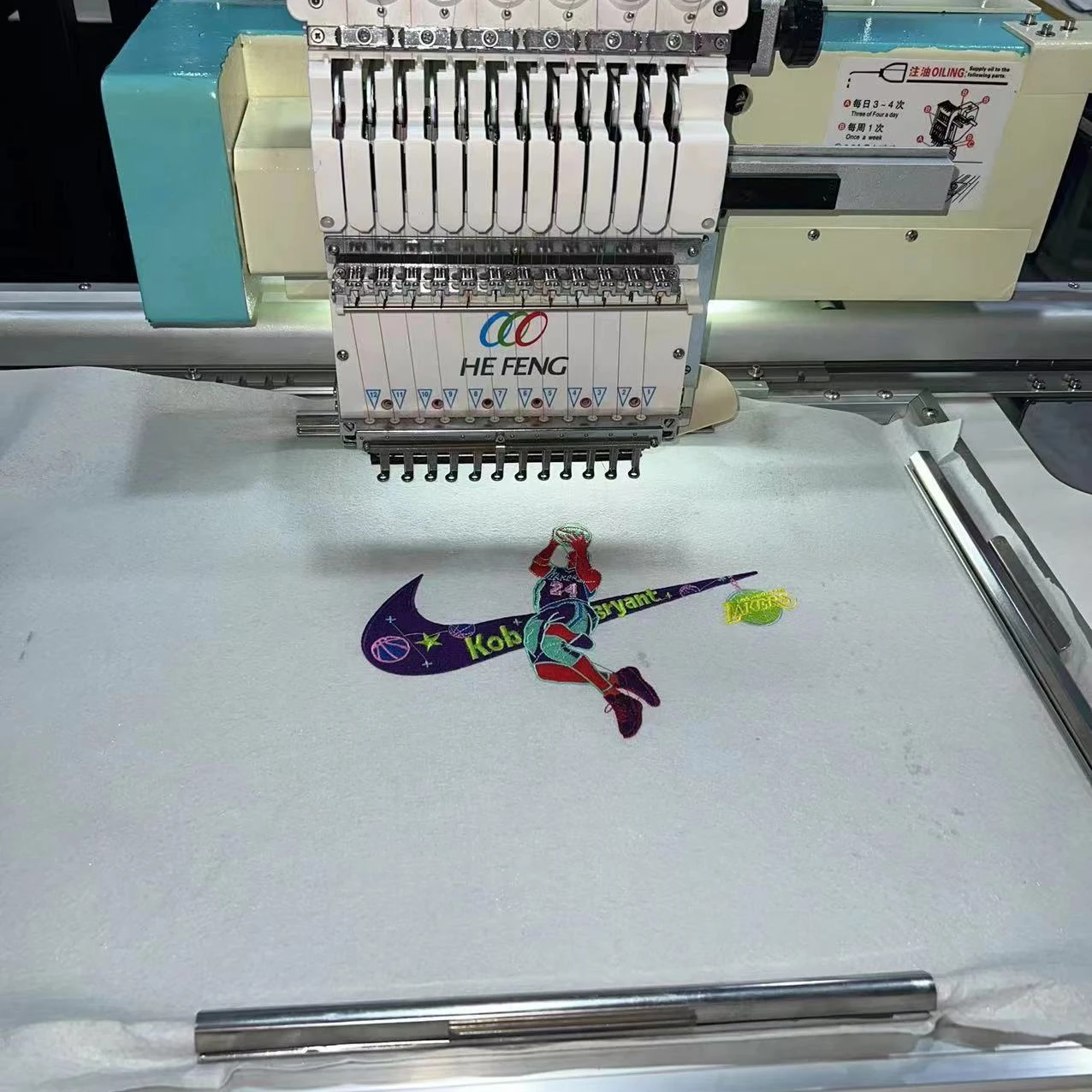 China best embroidery machine brand hefeng 1201 SINGLE head twelve needles second hand 400*1200mm