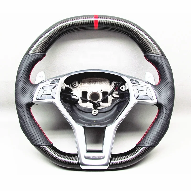 AUTO RACING CAR STEERING WHEEL  FOR Mercedes-Benz CLS63 C63 E63 CLA45 A45 AMG CARBON  FIBER STEERING WHEEL