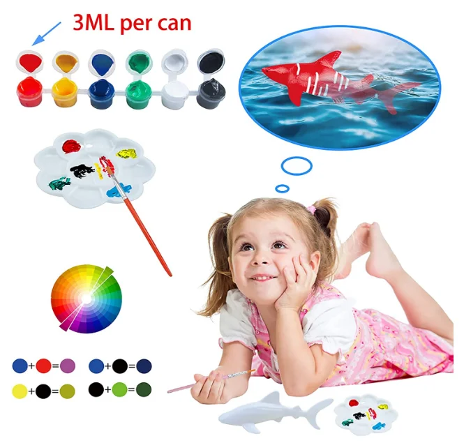 DIY Kit Craft & Art Set Painting kids Make your own sea Animal Figurines 3D painting Plaster kit for kids boys girls gift