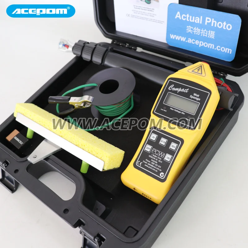 Wet sponge leak detector WETSPONGE Checking the coating anti-corrosion layer with seven meters of cable